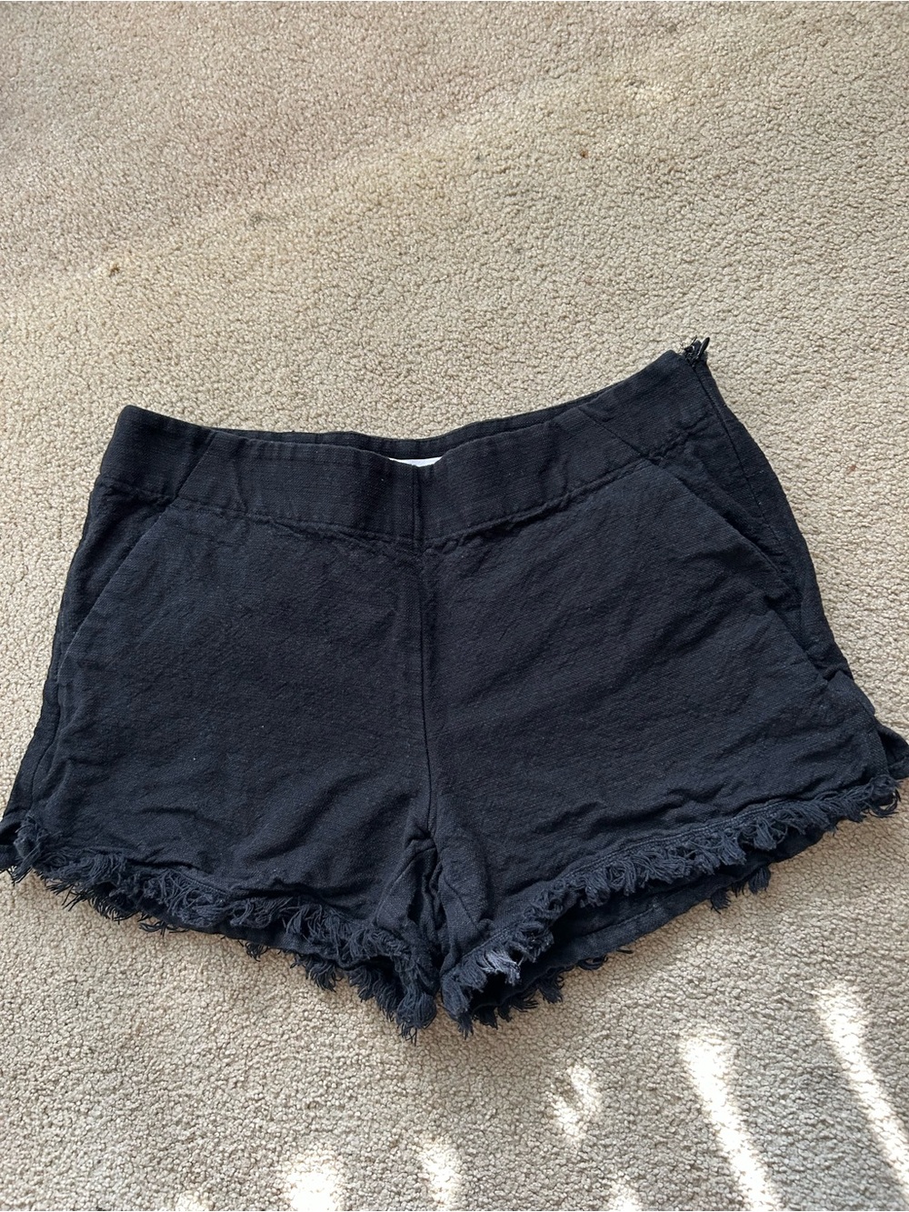 LOFT Black High-Waist Frayed Hem Women's Shorts